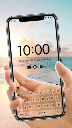 Beach Transparent Keyboard Bac