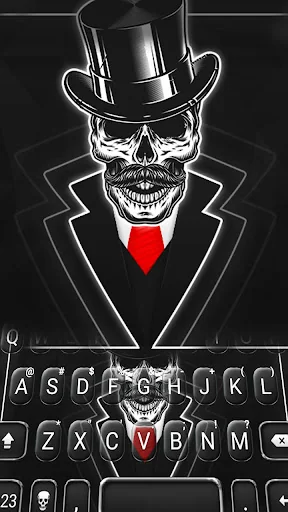 Black Gentle Skull Keyboard Th
