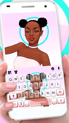 Black Pretty Girl Keyboard The