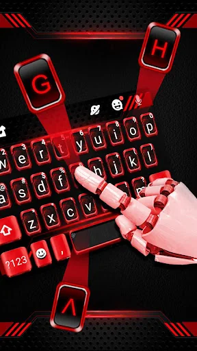 Black Red Tech Keyboard Theme screenshot 2