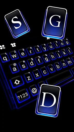 Blue Black Keyboard Theme screenshot 2