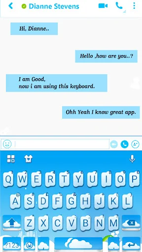 Blue Cloud Message Keyboard Th