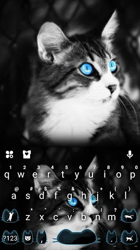 Blue Eye Kitty Cat Keyboard Th