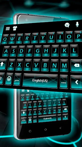 Blue Neon Fonts Tech Beam Keyb