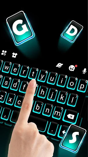 Blue Neon Tech Keyboard Theme screenshot 2