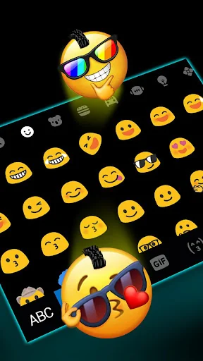 Blue Neon Tech Keyboard Theme screenshot 3