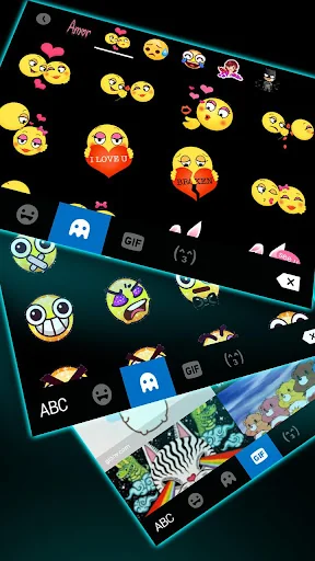 Blue Neon Tech Keyboard Theme screenshot 4