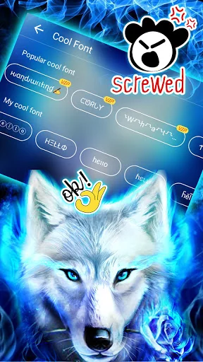 Blue Night Wolf Keyboard Theme screenshot 2