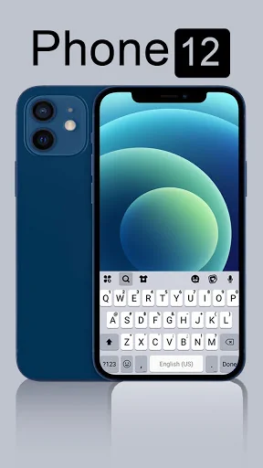 Blue Phone 12 Keyboard Backgro