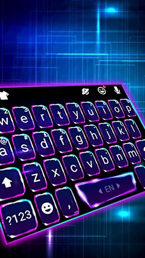 Blue 3D Tech Keyboard Backgrou screenshot 2