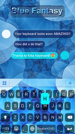 Blue Fantasy Keyboard Backgrou screenshot 1