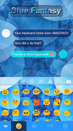 Blue Fantasy Keyboard Backgrou screenshot 2
