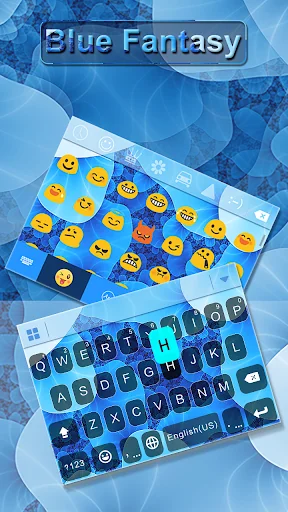Blue Fantasy Keyboard Backgrou screenshot 3