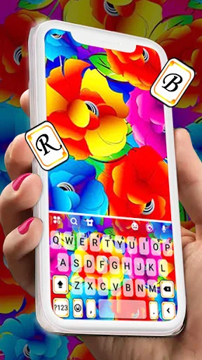 Bright Color Flowers Keyboard 