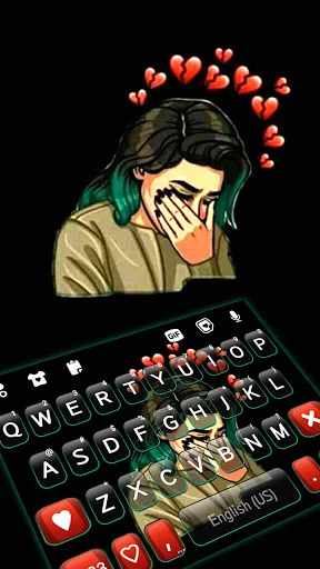 Broken Heart Girl Keyboard Bac