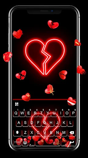 Broken Hearts Gravity Keyboard screenshot 1