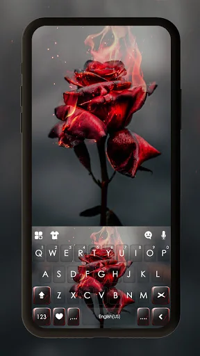 Burning Rose Keyboard Backgrou screenshot 1