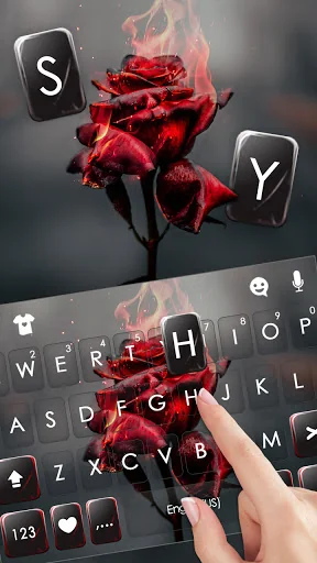 Burning Rose Keyboard Backgrou screenshot 2