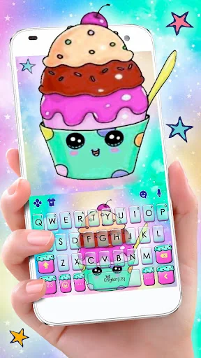Colorful Galaxy Cupcake Keyboa