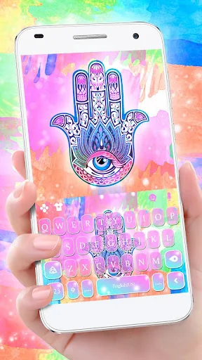 Colorful Ink Hamsa Hand Keyboa