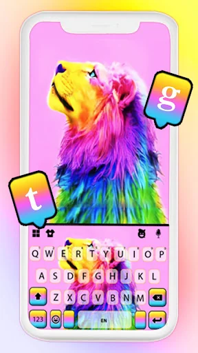 Colorful Lion Keyboard Backgro