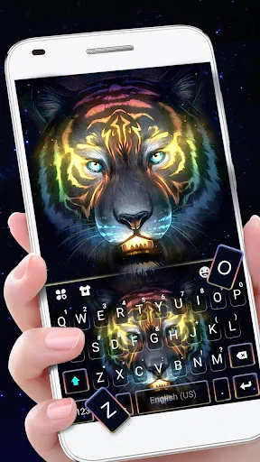 Colorful Neon Tiger Keyboard T