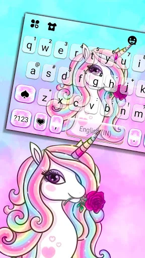 Colorful Unicorn Keyboard Them