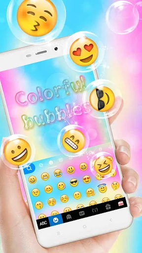 Colorful Bubbles Keyboard Them screenshot 1