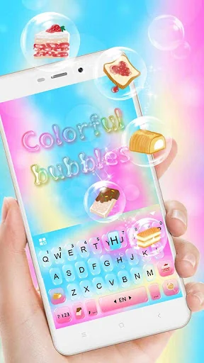 Colorful Bubbles Keyboard Them screenshot 2