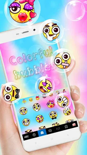 Colorful Bubbles Keyboard Them screenshot 3