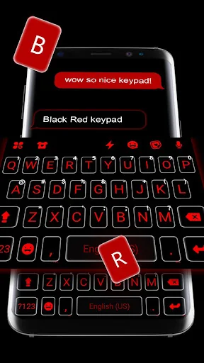 Cool Black Red Keyboard Theme screenshot 2