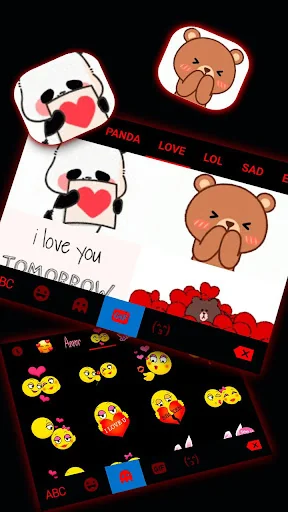 Cool Black Red Keyboard Theme screenshot 4