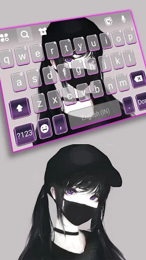 Cool Girl Mask Keyboard Backgr