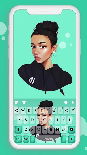Cool Young Girl Keyboard Backg