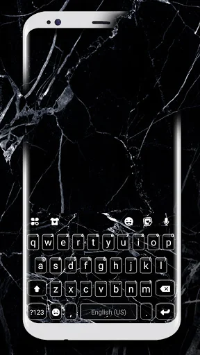 Cracked 3D Glass Keyboard Back