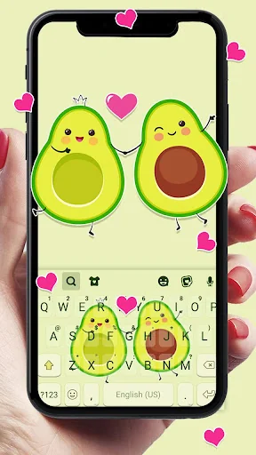 Cute Avocado Love Keyboard Bac