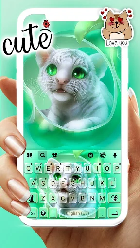 Cute Baby Tiger Keyboard Backg