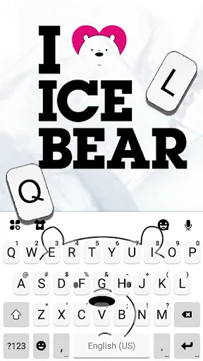 Cute Bear2 Keyboard Theme screenshot 2