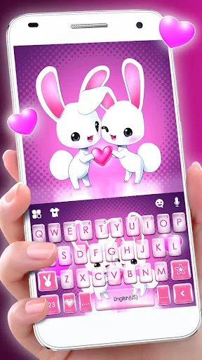 Cute Bunny Love Keyboard Theme