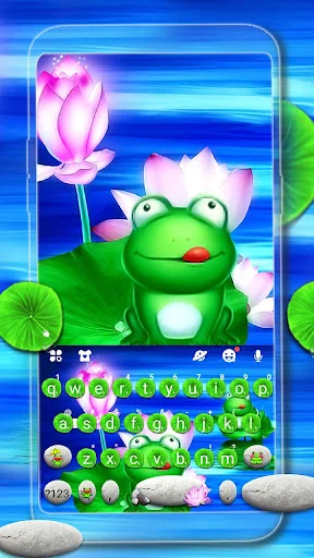Cute Frog 3D Keyboard Backgrou