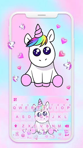 Cute Girly Unicorn Keyboard Ba