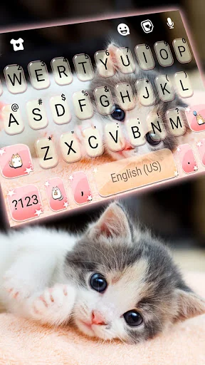 Cute Kitty 2 Keyboard Backgrou screenshot 2