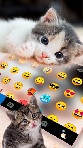Cute Kitty 2 Keyboard Backgrou screenshot 3