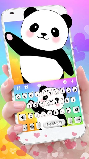 Cute Panda Coming Keyboard The