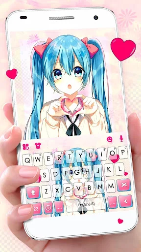 Cute School Girl Keyboard Them
