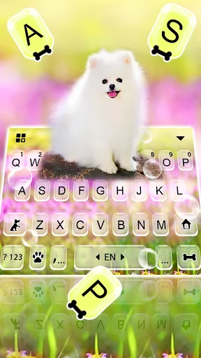 Cute White Dog Keyboard Backgr screenshot 2
