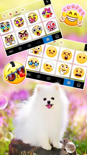 Cute White Dog Keyboard Backgr screenshot 4