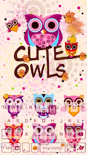 Cute Owls Emoji Keyboard screenshot 1