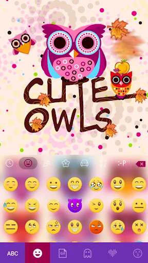 Cute Owls Emoji Keyboard screenshot 2