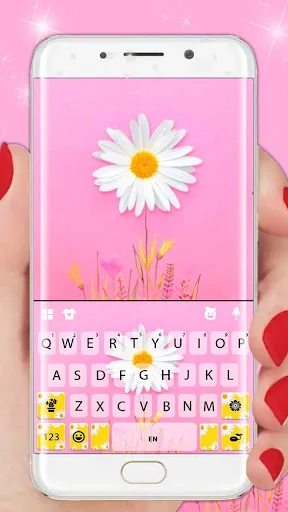 Daisy Flower Keyboard Theme screenshot 1